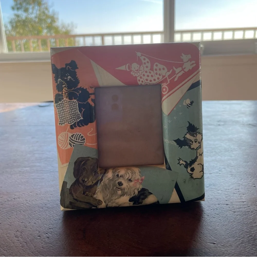 Vintage Blankety Blank Designs Santa Monica Handmade Dog Frame